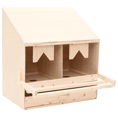 Immagine prodotto di vidaXL Nido per galline a 2 scomparti 63x40x65 cm in legno di pino massiccio