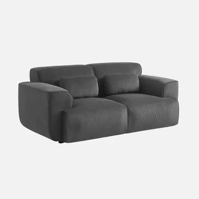 Produktbild von sweeek - 2-Sitzer-Sofa mit Cordbezug - Dunkelgrau