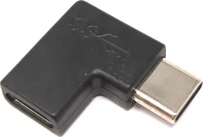 Produktbild von USB 3.1 Adapter Typ C Stecker zu Buchse Winkel Kabel in Schwarz