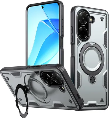 Image de Étui double couche pour Xiaomi Redmi A5 4G, étui de protection magnétique avec anneau et support Gris