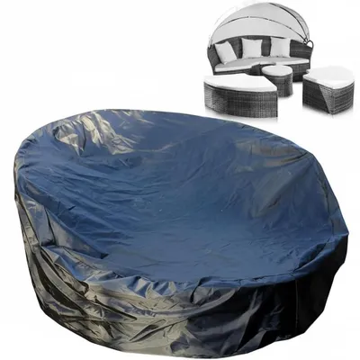 Image de Housse de protection pour meubles de jardin en rotin, couleur noire