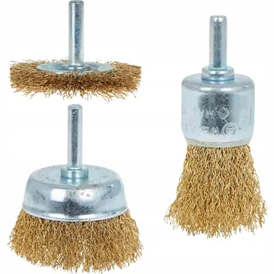 Produktbild von Set Drahtbürsten für Bohrmaschinen, 3-teilig, GEKO G00639