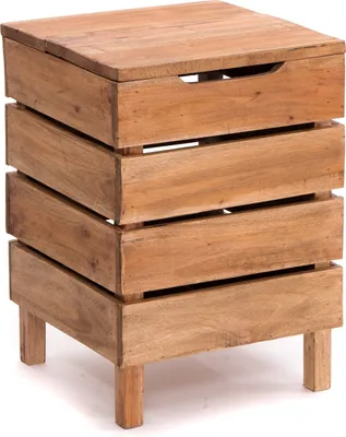 Produktbild von HOCKER "STORAGE 50" | 50x35cm (HxB), Altholz | Wäschebox