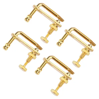Produktbild von 4 Stück robuste Feinstimmer aus Aluminiumlegierung, Saitenversteller, Ersatzteile für 4/4-Geigen (Gold)