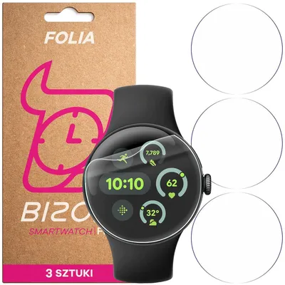 Produktbild von 3x Schutzfolie für den Bildschirm für Google Pixel Watch 3 45 mm, Bizon Watch HydroFlex