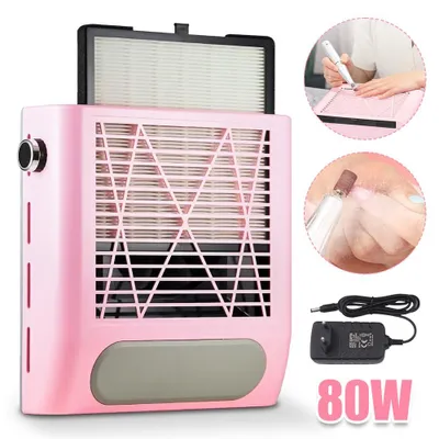 Image de Fraiseuse à ongles Avec Aspiration, 80w Collecteur de poussière d'ongles, Aspiration de poussière Studio d'ongles