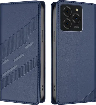 Produktbild von Hülle für Ulefone Note 20 Pro, Kunstleder Brieftaschen Handyhülle mit Kartenfach und Standfunktion Blau