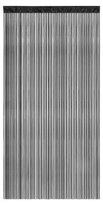 Produktbild von LEONORA Fadengardine, 100 x 245 cm, schwarz vielseitig nutzbar als Raumteiler, Sicht- & Insektenschutz | kürzbar, waschbar, Tunnelzug Victoria M.