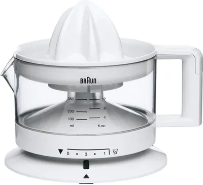 Image de Presse-agrumes Braun, CJ3000WH, Blanc, Réservoir 350ml, 5 Niveaux de Pulpe