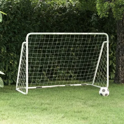Obrázok produktu pre Maison Exclusive – futbalová bránka so sieťou, biela, 180 x 90 x 120 cm, oceľ