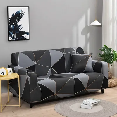 Obrázek produktu pro Potisk potahu na pohovku, 2-místný, 140 cm - 170 cm, šedá geometrie