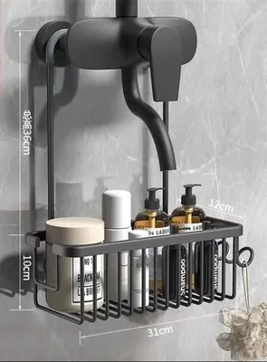 Produktbild von Duschablage zum Hängen,Duschregal zum Hängen,Ohne Bohren Duschkorb Shower Shelf Duschhalterung Shampoo Dusche Halterung - Schwarz