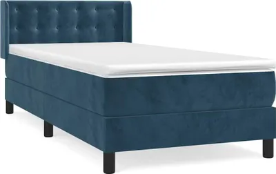Obrázek produktu pro vidaXL Postel Boxspring s matrací Dark Blue 80x200 cm Velvet