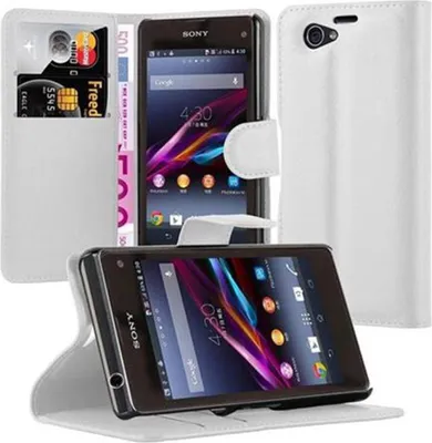 Obrázek produktu pro Cadorabo Case for Sony Xperia Z1 COMPACT Protective Case in White Pouzdro na mobilní telefon s magnetickým zavíráním