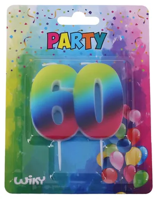 Obrázok produktu pre Párty sviečka číslo 60 Rainbow