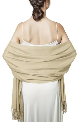 Image de Écharpe Pashmina beige pour femmes