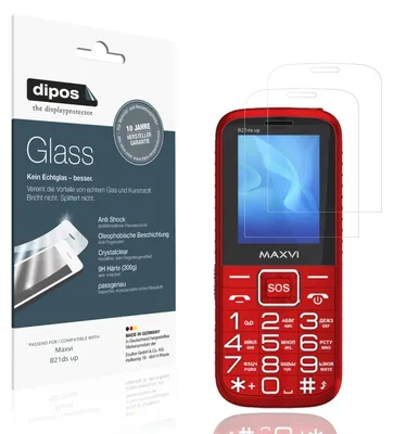 Produktbild von 2x Schutzfolie für Maxvi B21ds up - Anti-Shock 9H Folie dipos Glass Kunststoffglas