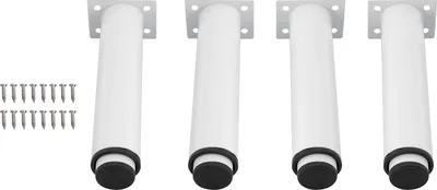 Zdjęcie produktu dla Zestaw 4 metalowych nóg meblowych 18-32 cm regulowanych białych nóg meblowych 100 kg do szafki TV Sofa