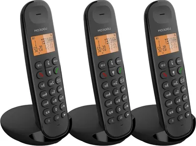 Productafbeelding van Draadloze Telefoon - Trio Set - Thuis Bellen - Lange Standby Tijd - 5 Handsets Max - Zwart