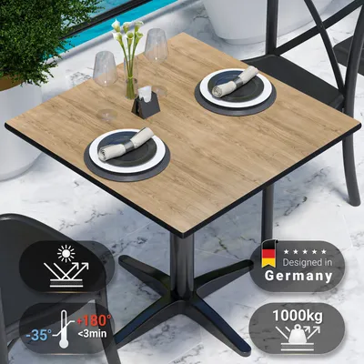 Produktbild von COMPACT | Gastro HPL Tischplatte | B:T 70 x 70 cm | Eiche | Quadratisch | Gastro HPL Tischplatte