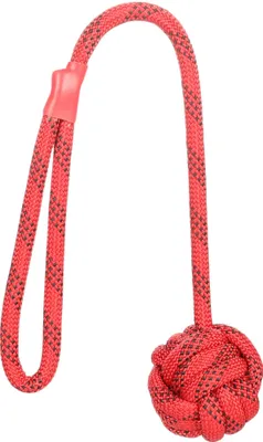 Image de Jouet pour chiens Flamingo Vokas corde de traction avec balle noir/rouge