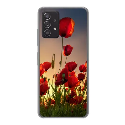 Produktbild von MuchoWow® Handyhülle Schutzhülle Hülle für Samsung Galaxy A53 5G Bunter Himmel über einem Mohnblumenfeld in Dänemark Silikon Softcase Handy Hülle - Schutzabdeckung