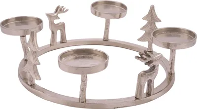 Immagine prodotto di d'Avvento in alluminio di alta qualità per 4 candele - con motivi decorativi