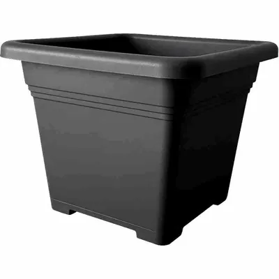 Produktbild von Siena Garden Pflanzgefäß ECO Quadro 48 cm schwarzKunststoffgefäß mit Bodenlöchern