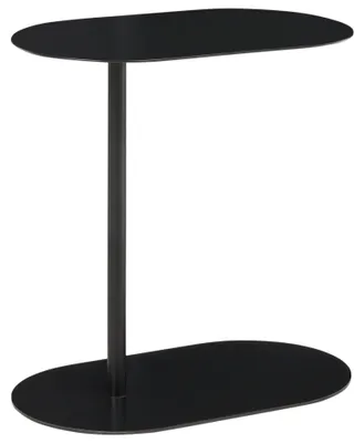 Produktbild von BELIANI Beistelltisch Schwarz Metall 48 x 49 cm Oval Modernes Minimalistisches Design Wohnzimmertisch
