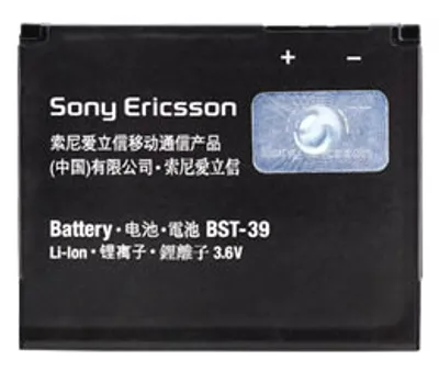 Produktbild von Sony Standard Battery BST-39, 40 x 48 x 5 mm, Lithium Polymer (LiPo), Schwarz, Sony Ericsson phones T707 W508 W910i Z555i