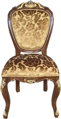 Produktbild von Casa Padrino Barock Luxus Esszimmer Stuhl Gold Muster / Braun-Gold Antik Look - Luxus Hotel Möbel -  Italy