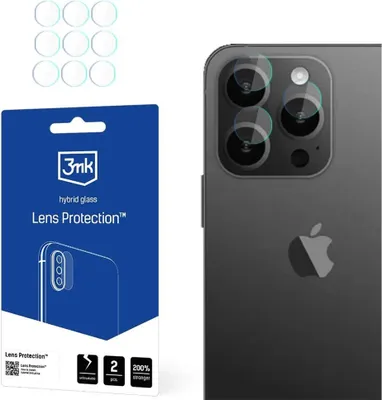Produktbild von 3mk Hybridglas Lens Protection für iPhone 15 Pro Max Kamera Objektiv Kameralinse 0,16mm 6H (4 Stück)