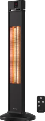 Produktbild von Auronic Terrassenheizstrahler - Infrarotheizung - Stehend - 20m² - Elektrischer Heizstrahler - 2000W - Fernbedienung - 3 Heizstufen - Schwarz