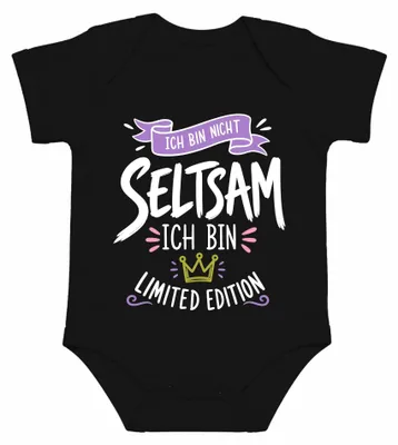 Image de Je ne suis pas bizarre, je suis une édition limitée : body pour bébé, avec l'inscription "Krone Sarkasmus" (Couronne et sarcasme), couleur noire, taille 12/18 mois
