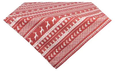 Zdjęcie produktu dla Clayre & Eef Obrus 100 x 100 cm, czerwony, bawełna, jelenie