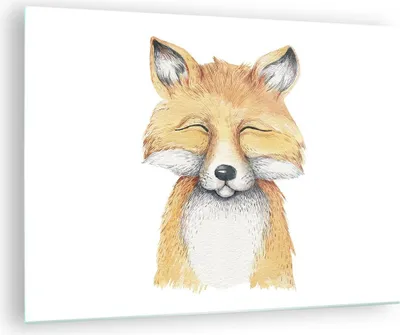 Produktbild von Bilder auf glas - Einteilig - Cartoon Fuchs Kind - 70x50cm - Glasbilder - Wandbilder - Bilder - zum Aufhängen bereit - Wanddekoration aus Glas - Glas Bilder - Wandbild auf Glas - GAA70x50-4878