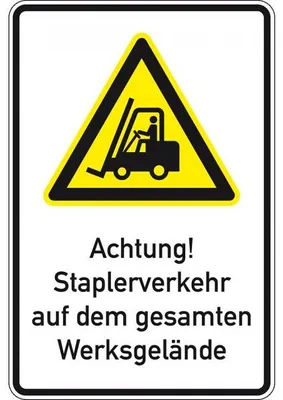 Produktbild von Dreifke® Schild I Warn-Kombischild Staplerverkehr auf dem Werksgelände, Alumi...