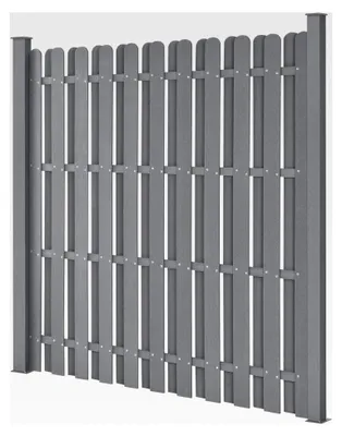 Produktbild von WPC Gartenzaun 185x193cm Grau Sichtschutz Windschutz Lamellenzaun