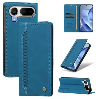 Produktbild von Handyhülle für Honor Magic8 Pro Air, Leder Wallet Klapphülle mit Standfunktion, Stoßfeste Schutzhülle Blau