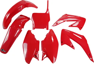 Obrázok produktu pre Sada obloženia UFO PLAST, 7-dielna sada plastových obložení pre Honda CR R 125 / 250 cm³, rok výroby 2005 – 2007, farba: červená, OEM 00-26