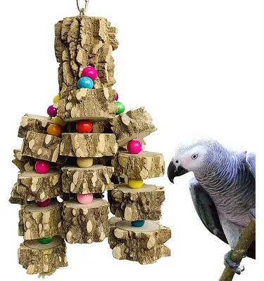 Produktbild von Papageienspielzeug Naturholz Vogelkaublöcke Reißspielzeug für Aras Kakadus