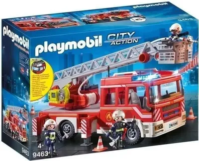 Produktbild von PLAYMOBIL 9463 Feuerwehr LKW mit Drehleiter, City Action, Ab 4 Jahren, 89 Teile