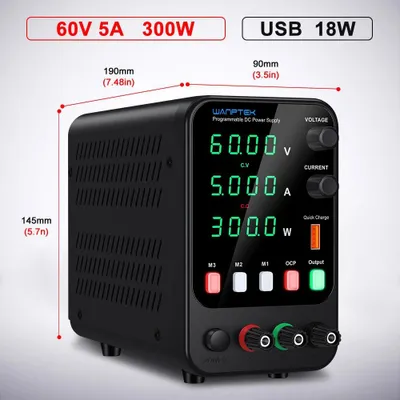 Immagine prodotto di Alimentatore da banco DC - APS605H, 60V, 5A - Alimentatore regolabile - Un'uscita - 201–300W - 50/60Hz