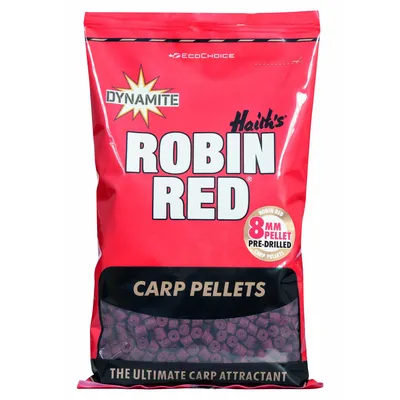 Obrázok produktu pre Dynamite Baits Pre-Drilled - Robin Red pelety 900g 8mm