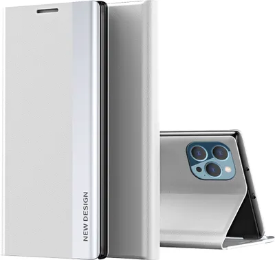 Produktbild von iPhone 13 Pro Max Hülle, Leder PU Magnetisch Klapphülle PC Innere Schutzhülle mit Standfunktion für iPhone 13 Pro Max Weiß