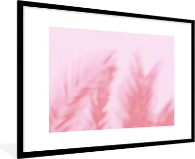 Produktbild von MuchoWow® Gerahmtes Poster Pflanzen - Blätter - Rosa 90x60 cm - Poster mit Schwarzem Bilderrahmen Wandposter Rahmen Foto Bilder - Wanddekoration - Fotos