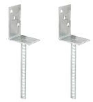 Obrázek produktu pro Alberts 8 x L-Pfostenträger mit Riffelstahl-Betonanker, 80x104 mm, Betonanker 20 mm, feuerverzinkt, zum Einbetonieren