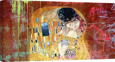 Produktbild von Leinwandbilder Pop Art – Eric Chestier, Der Kuss von Klimt 2.0 – 120x60 cm