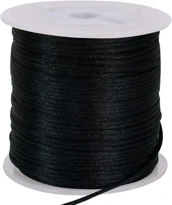 Produktbild von Nylon Schnur 1,5 mm, 50 Yards, schwarz, fuer Armband Basteln, Makramee, Perlen Draht