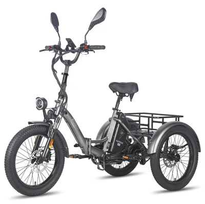 Produktbild von F20 Mate Faltbares Elektro-Dreirad Für Erwachsene - 51 Cm Reifen - 48V 18,2Ah Herausnehmbarer Akku - 750W Motor - Bis 25 Km/H - Grau